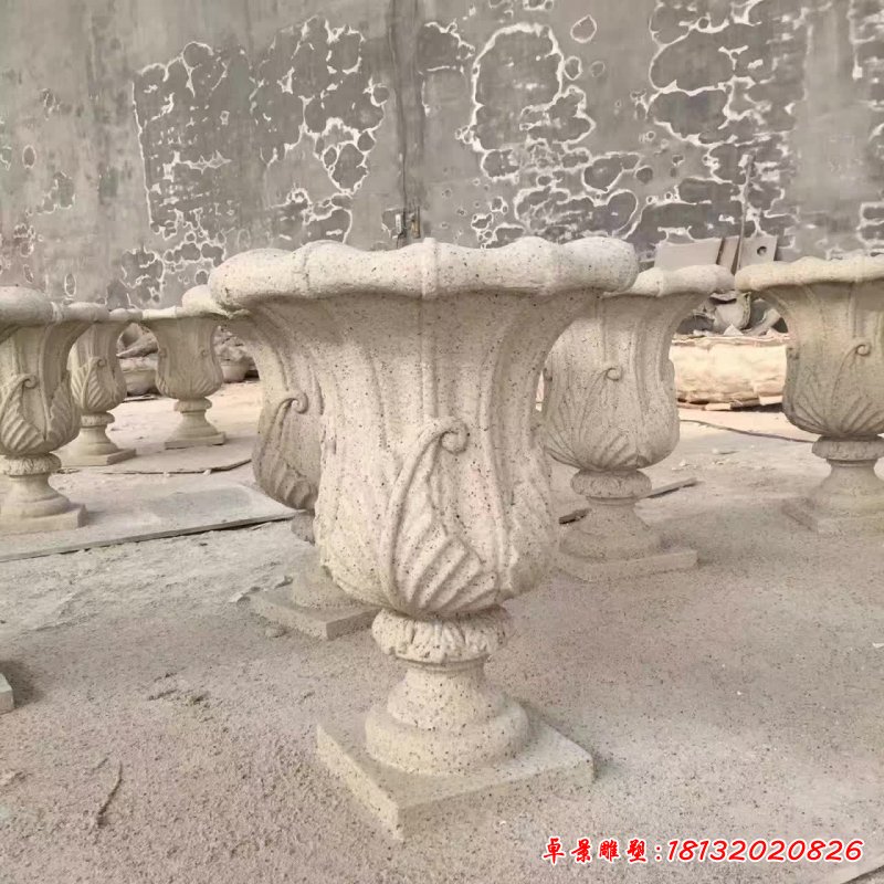 大理石花盆雕塑 (4)