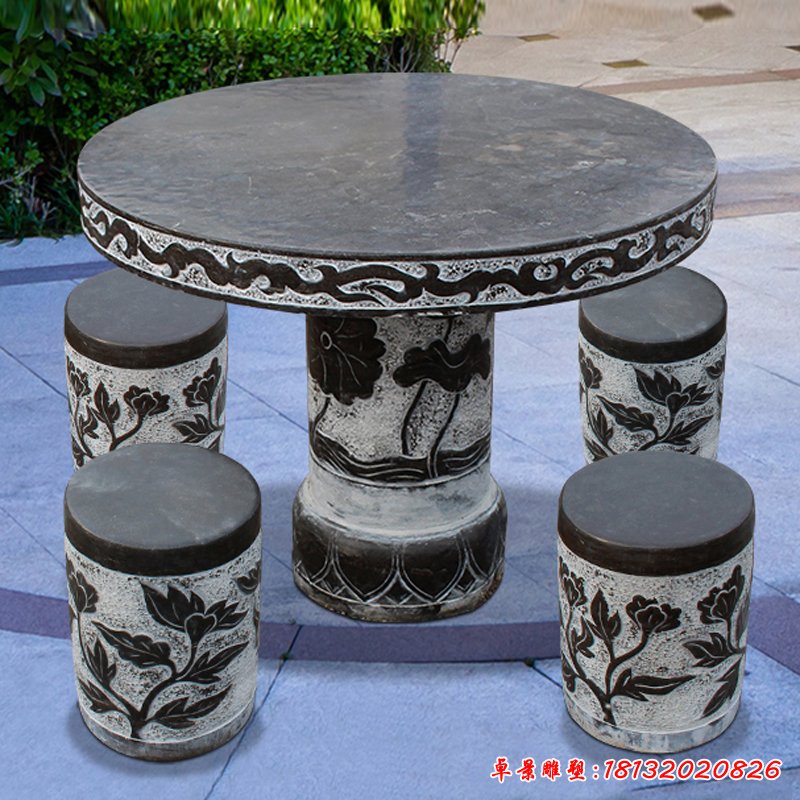 仿古石桌凳，园林景观石雕