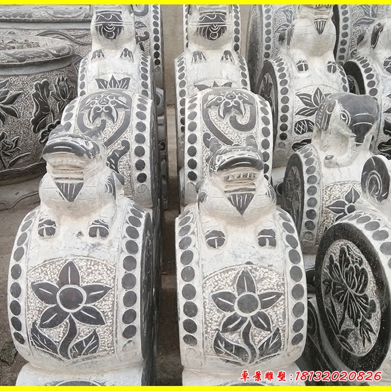 仿古石门墩雕塑，招财景观摆件 (1)