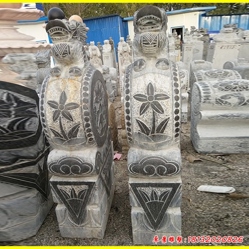 仿古石门墩雕塑，招财景观摆件 (4)