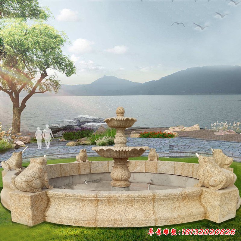 多次流水喷泉石雕，园林景观石雕