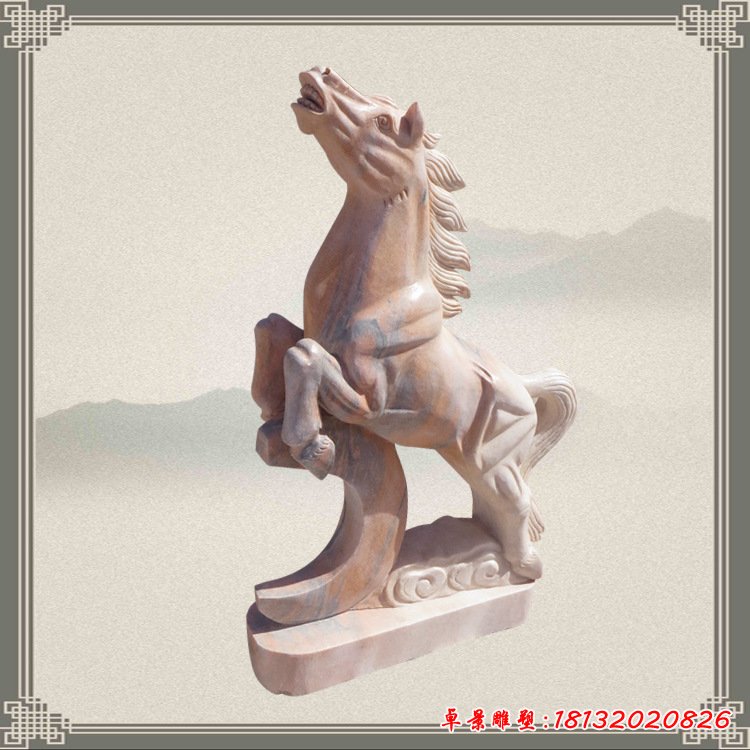 晚霞红石雕马 (58)