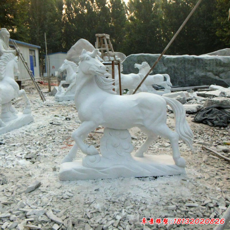 大理石生肖马雕塑 (13)