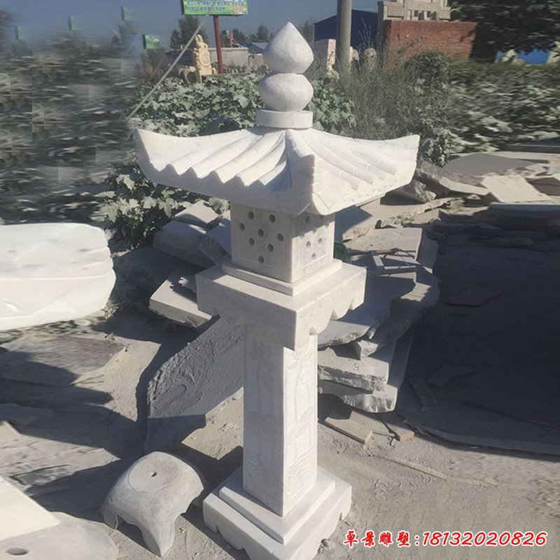 青石宫灯雕塑 公园石雕灯 (10)