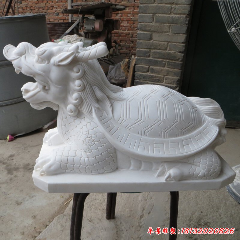 龙龟雕塑，汉白玉龙龟石雕