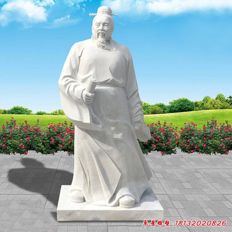 大理石范仲淹石像，古代人物石雕