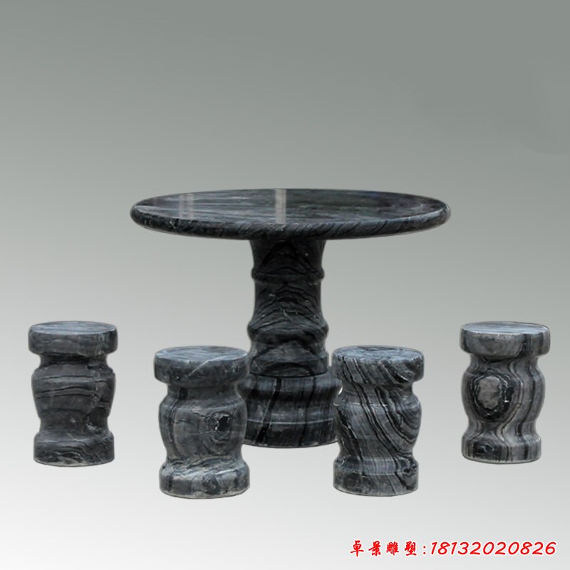 大理石花纹桌椅  石雕小区景观雕塑