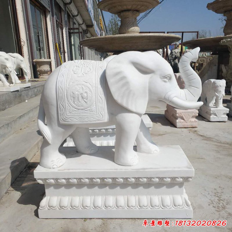 汉白玉小象石雕 (11)