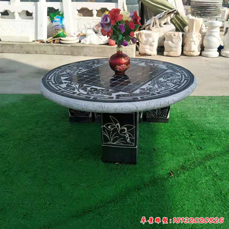 大理石围棋桌椅 石雕小区景观摆件