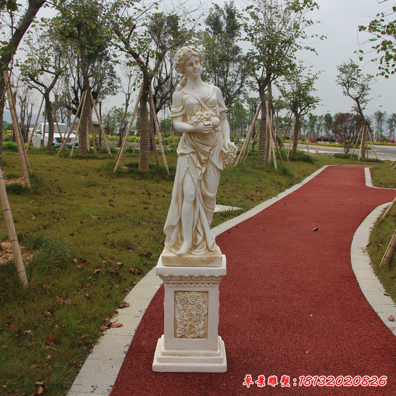 汉白玉四季神石雕小区西方人物雕塑摆件 (3)