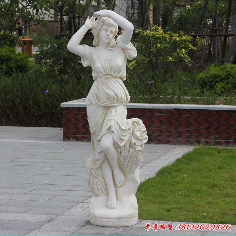 汉白玉四季神石雕小区西方人物雕塑摆件 (2)