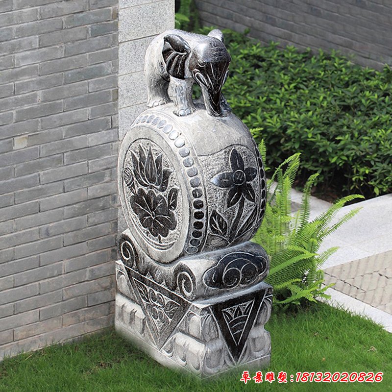 庭院景观摆件，小象石门墩