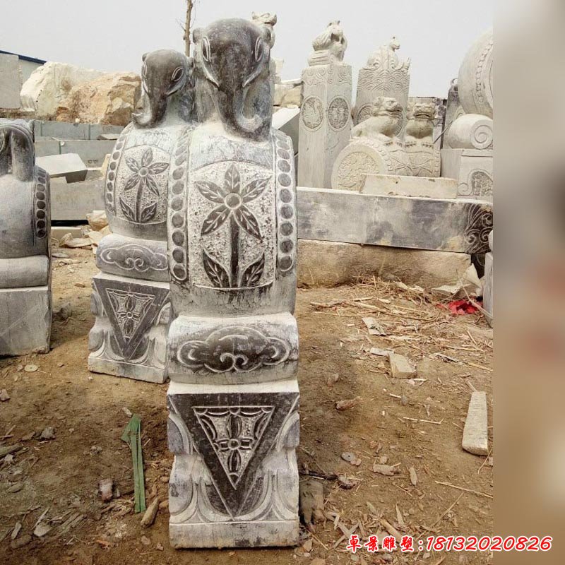 小象门墩，抱鼓石雕塑