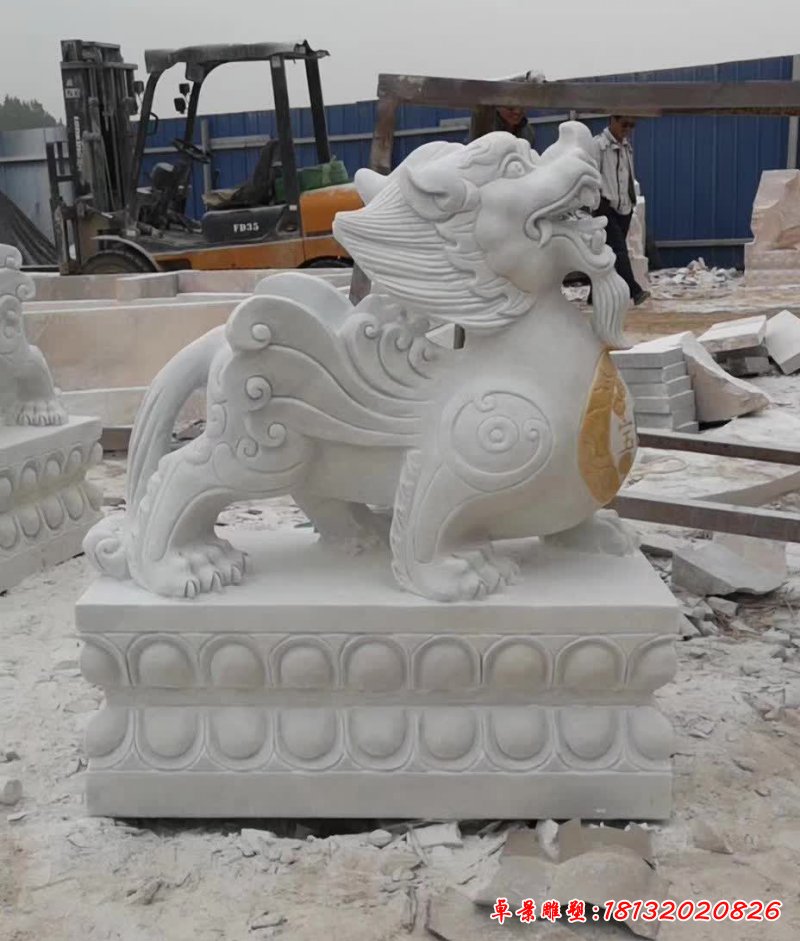 汉白玉招财貔貅石雕 (28)