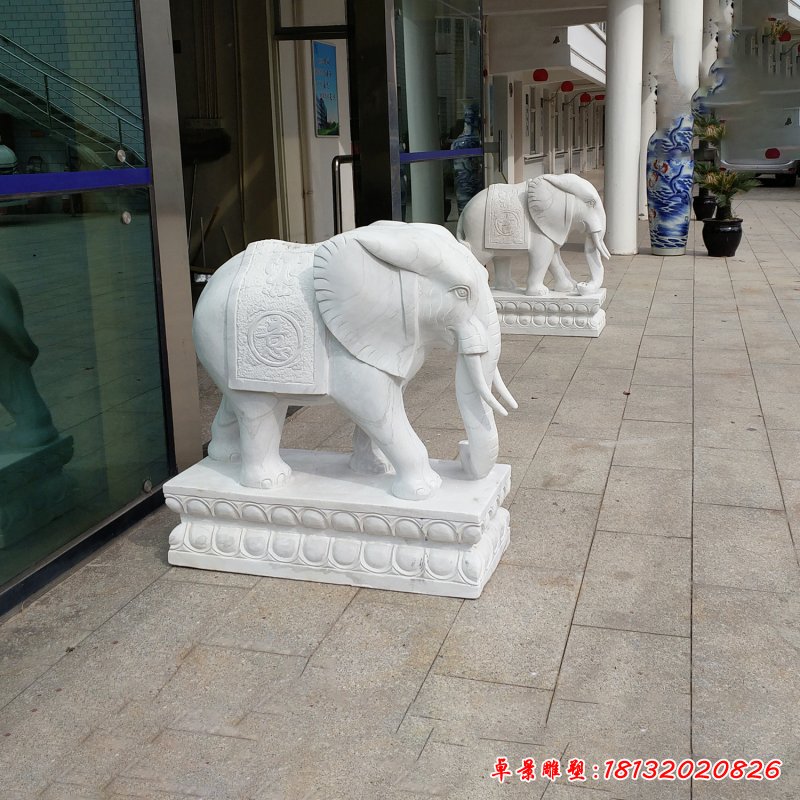 大理石大象雕塑 (417)