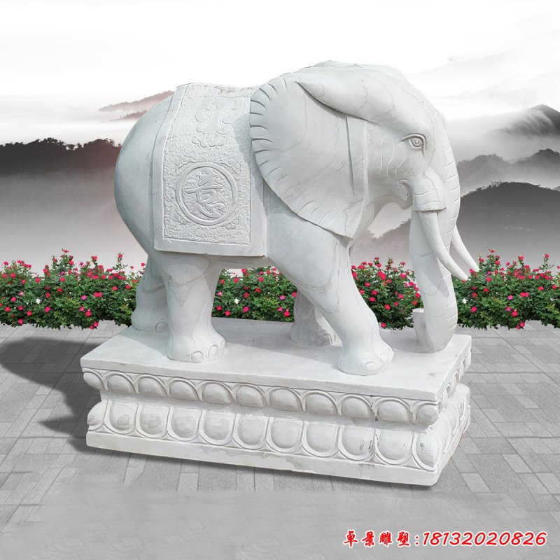大理石大象雕塑 (419)