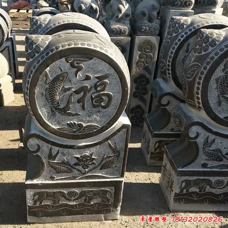 仿古吉祥如意抱鼓  石雕门口雕塑 (4)