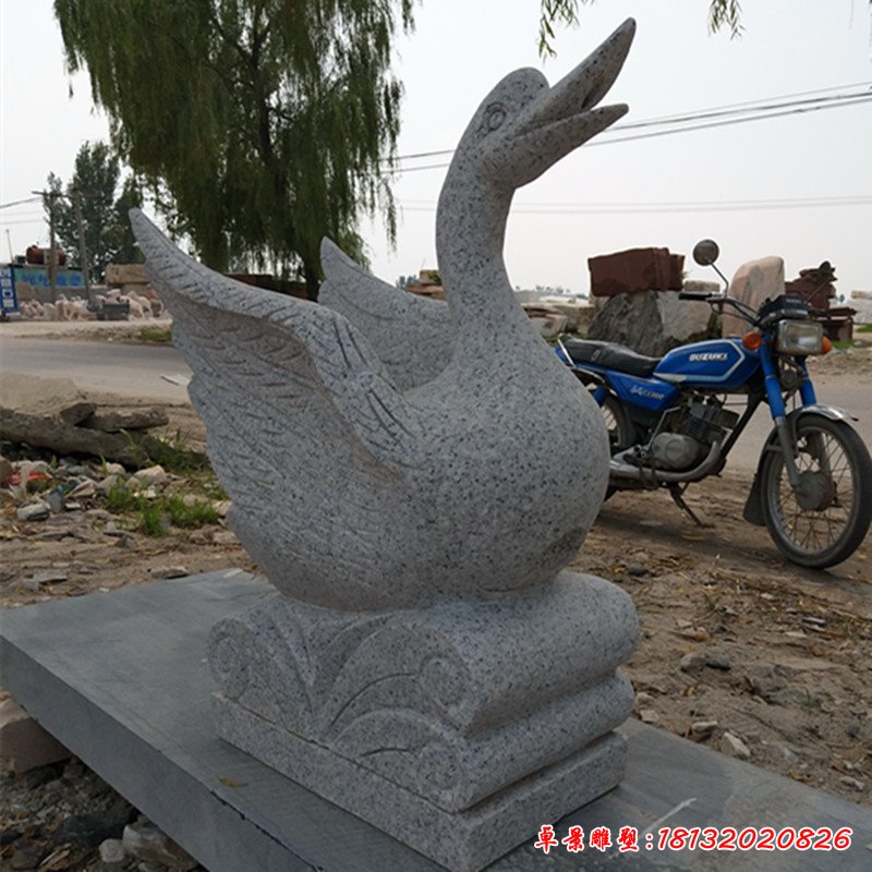 大理石天鹅喷泉雕塑 (2)