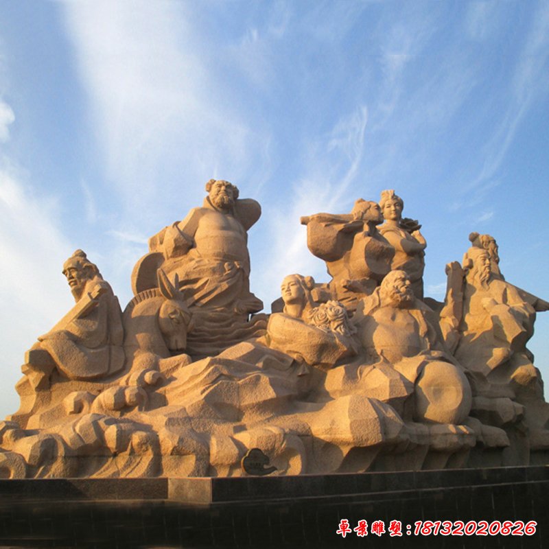 八仙石雕，八仙过海石雕