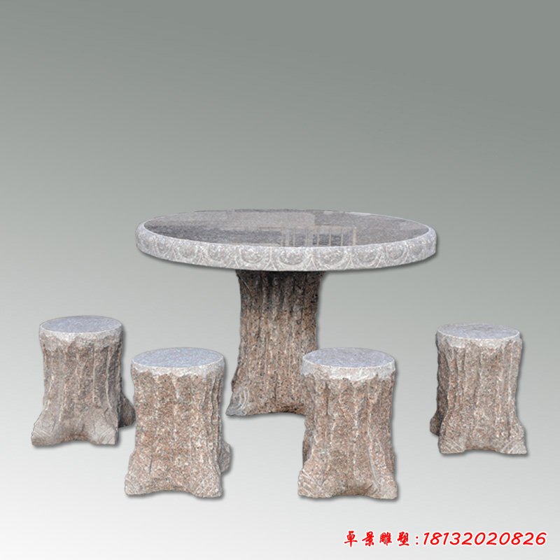 大理石荷花石桌 石雕小区景观雕塑 (8)