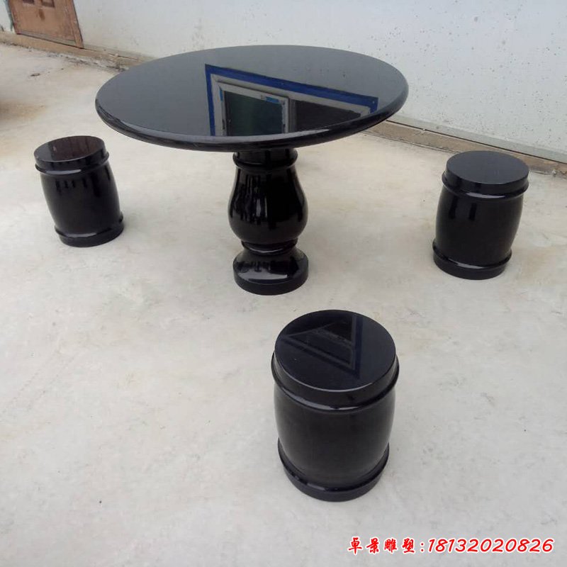 大理石荷花石桌 石雕小区景观雕塑 (7)