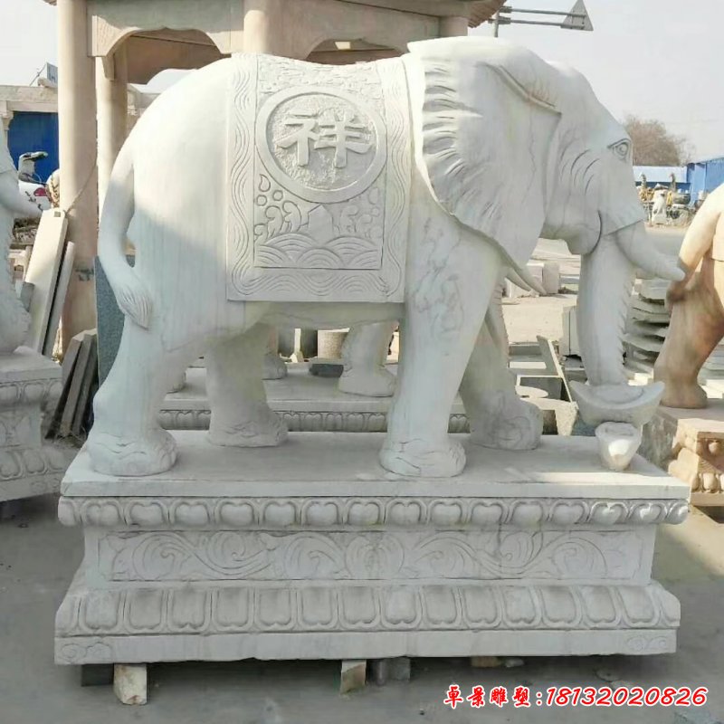 大理石大象雕塑 (360)