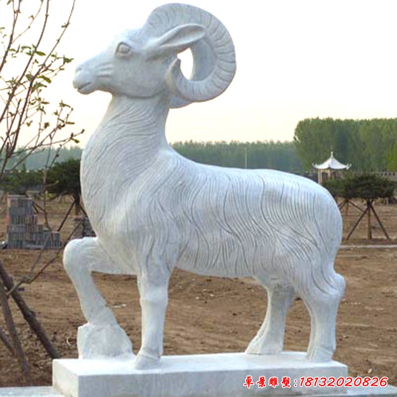 大理石羊雕塑 (145)