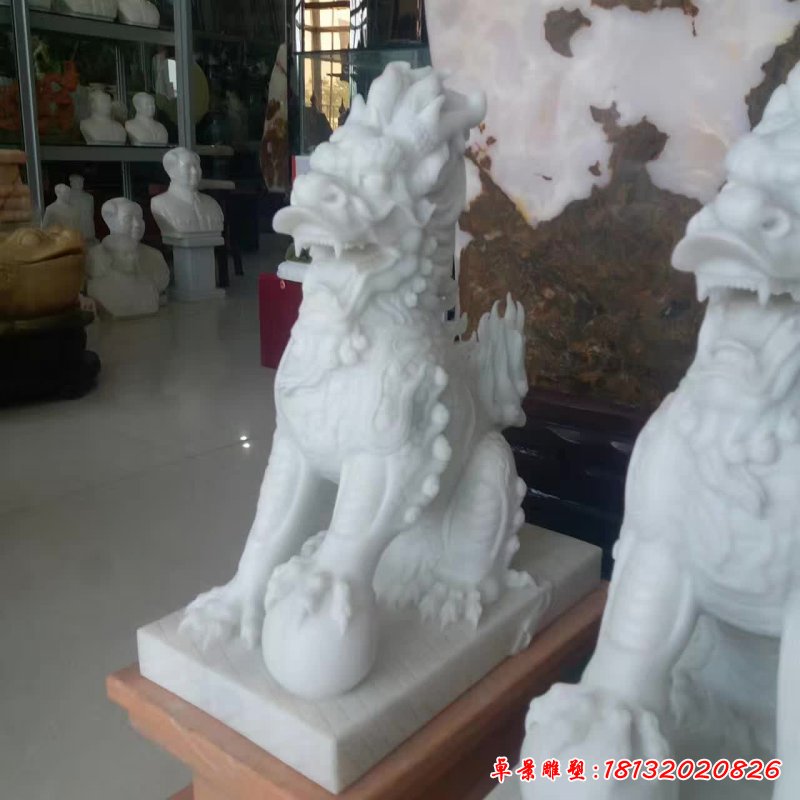 汉白玉麒麟石雕 (245)