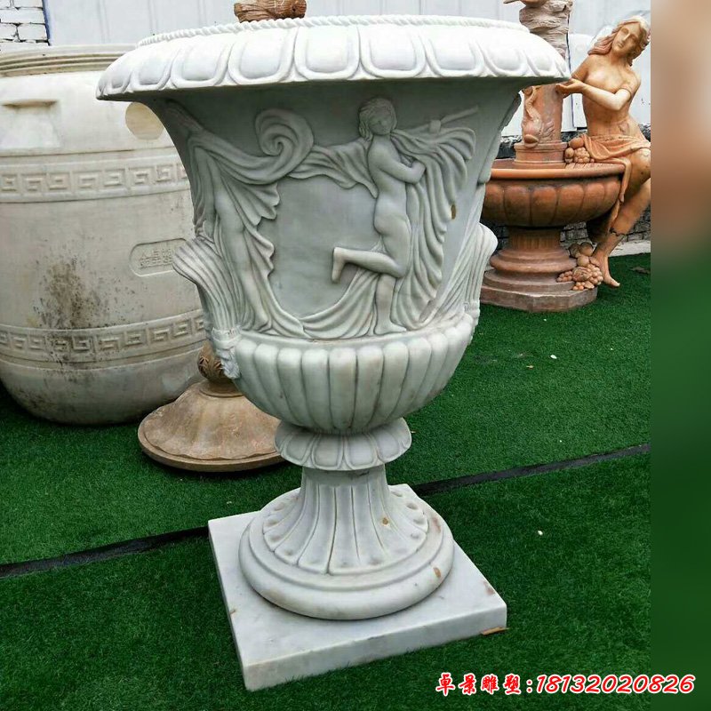 大理石花钵   石雕小区景观摆大理石花钵   石雕小区景观摆件件2