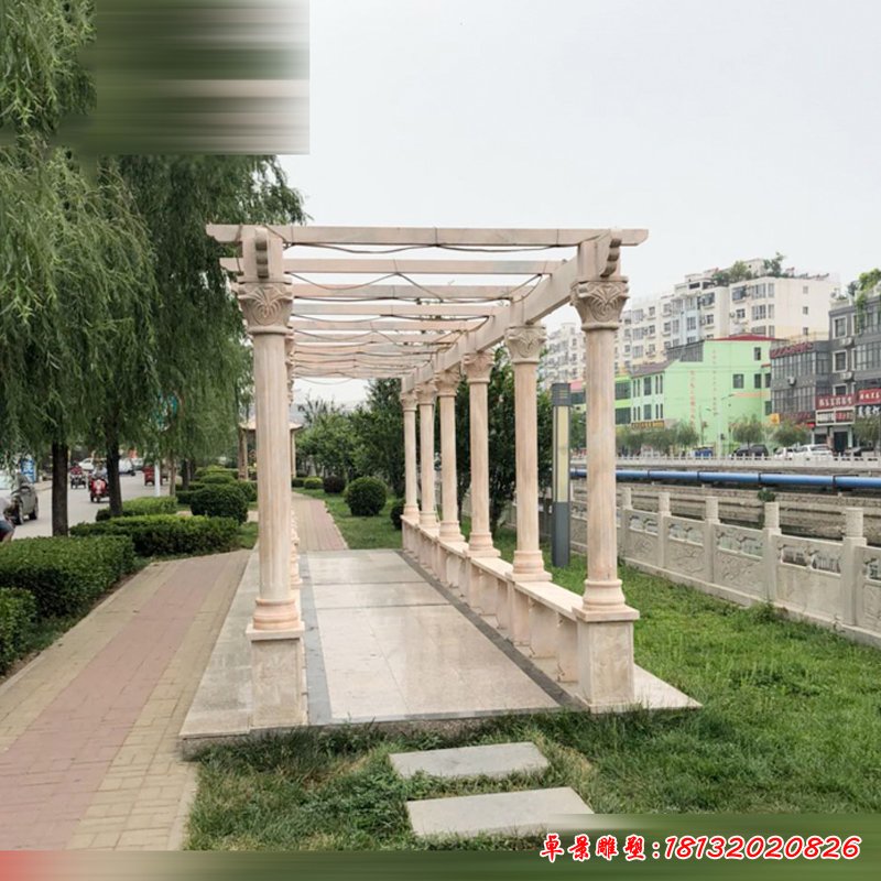 公园石雕长廊，大理石景观雕塑 (2)