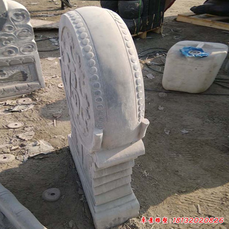 大理石梅花抱鼓   石雕门口摆件