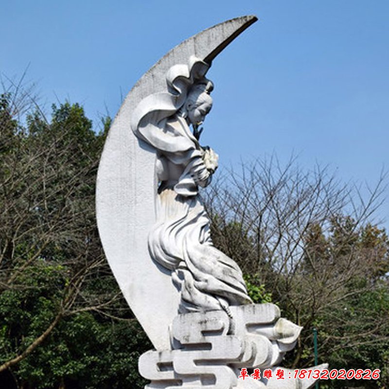 嫦娥奔月石雕 (2)