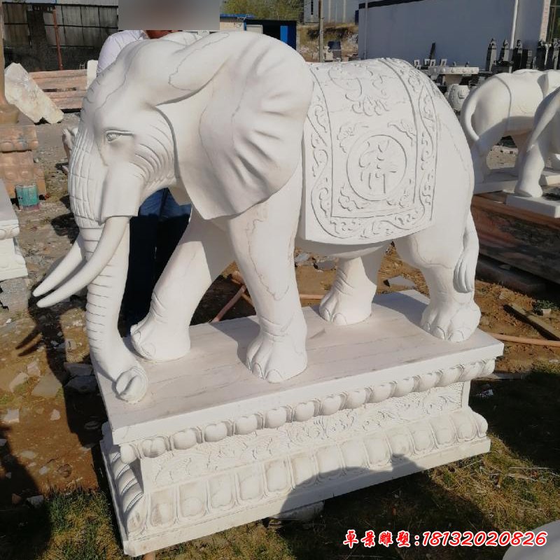 大理石大象雕塑 (327)