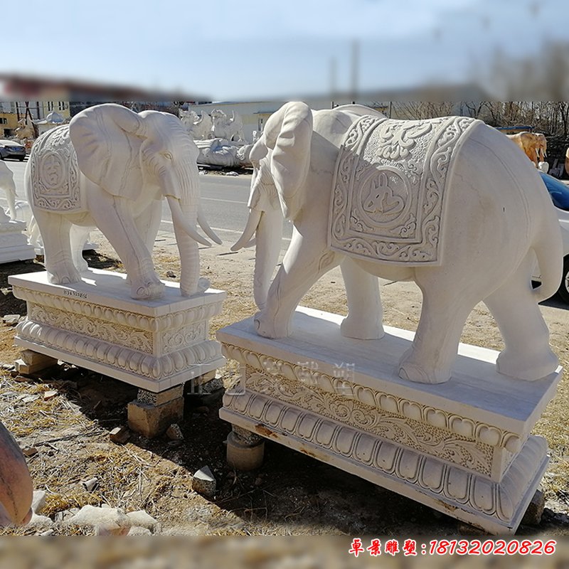 大理石大象雕塑 (271)