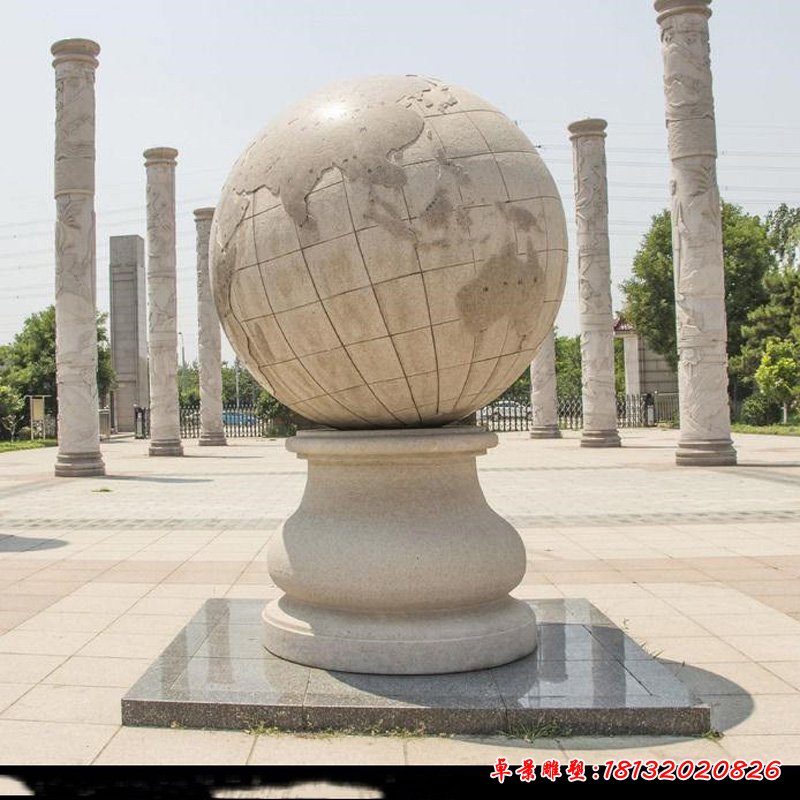 地球仪石雕，广场景观石雕