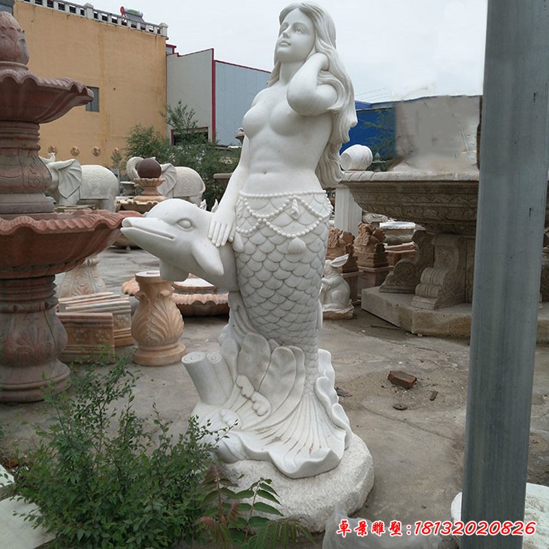 美人鱼石雕 (3)