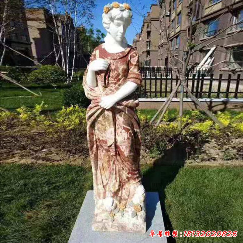 厂家定制欧式西方人物四季女神天使大型人物雕塑酒店小区胜利女神20164