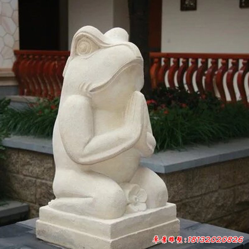 青蛙石雕，公园动物石雕