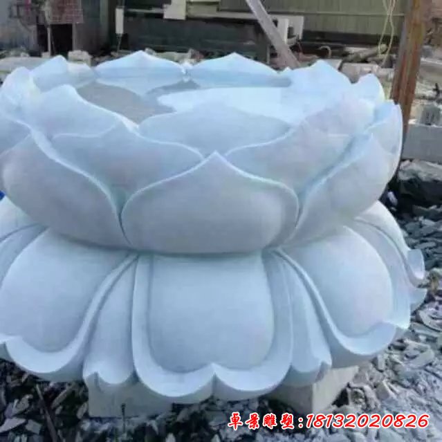 ，汉白玉莲花台雕塑 (1)