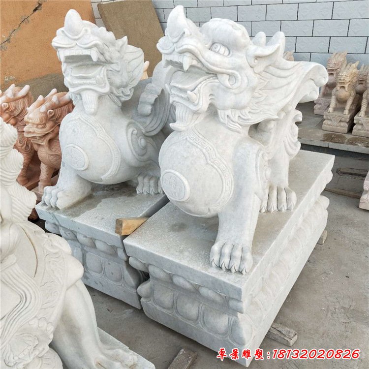 汉白玉招财貔貅石雕 (168)