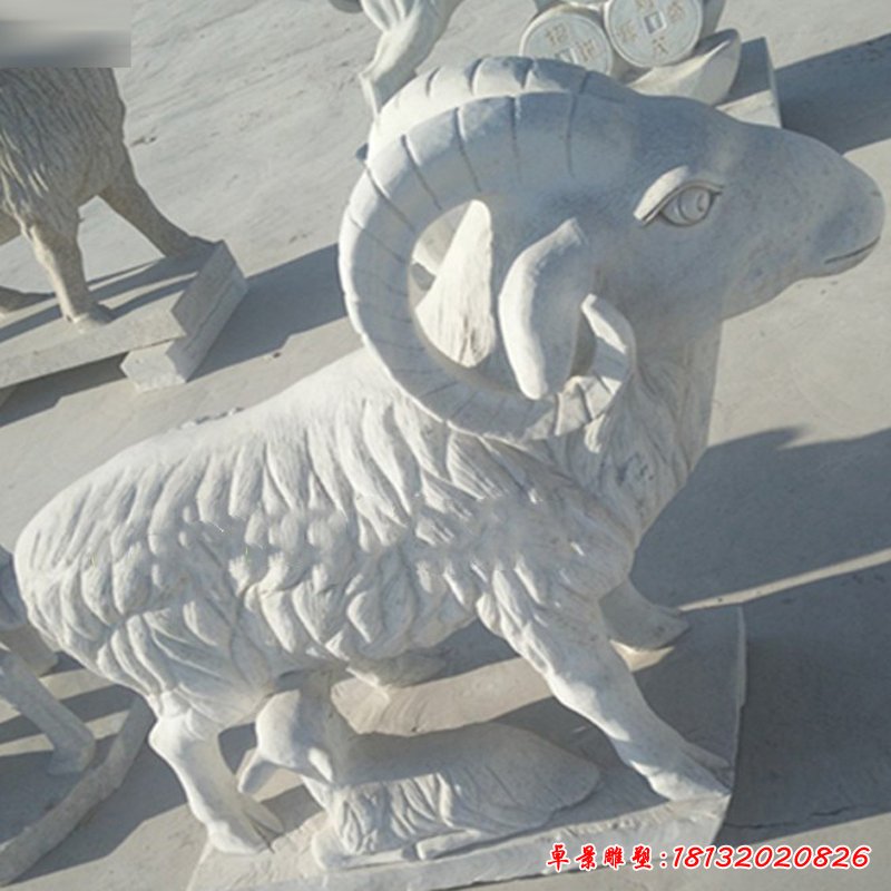 大理石羊雕塑 (108)