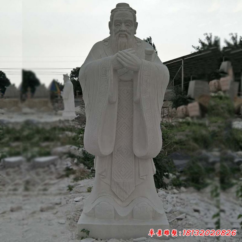 孔子石雕，校园石雕孔子 (2)