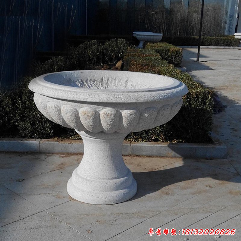 大理石花钵    石雕小区景观摆件 (1)