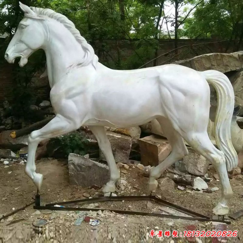 汉白玉马石雕 (37)