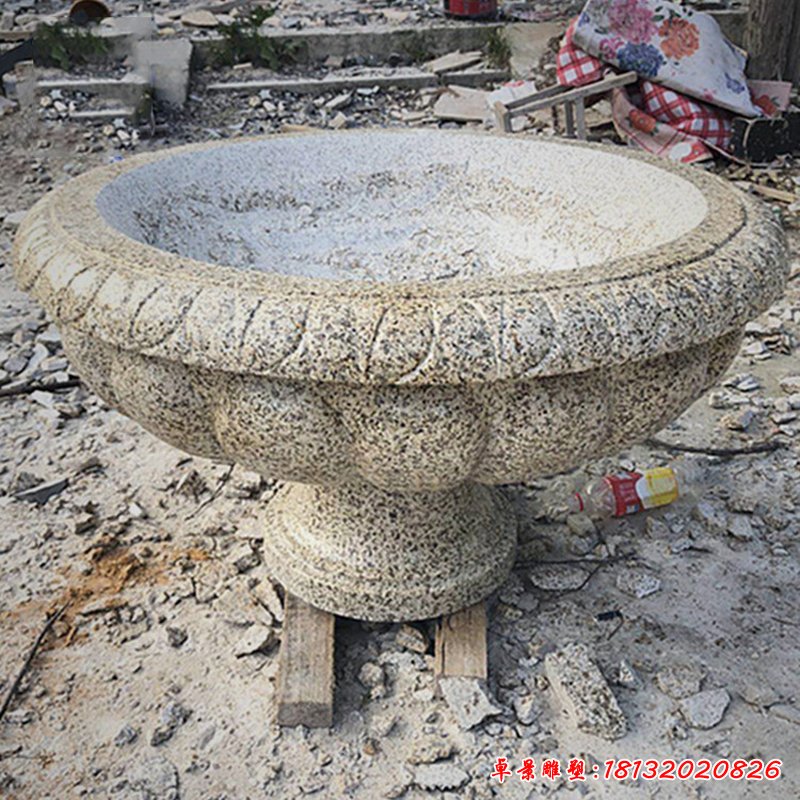 大理石花盆，黄锈石花盆