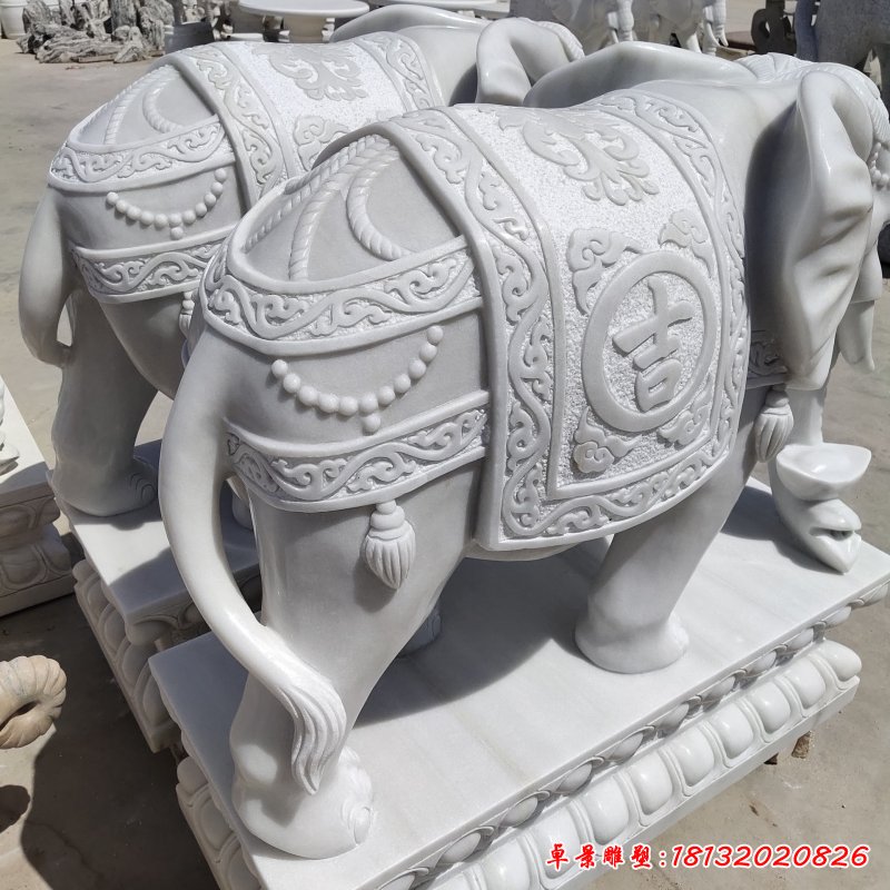 大理石大象雕塑 (655)
