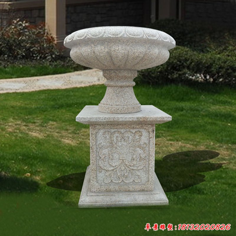 大理石花盆  石雕公园景观雕塑 (3)