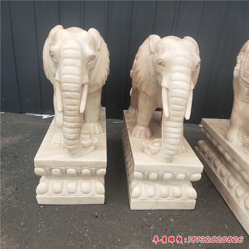 大理石大象雕塑 (582)