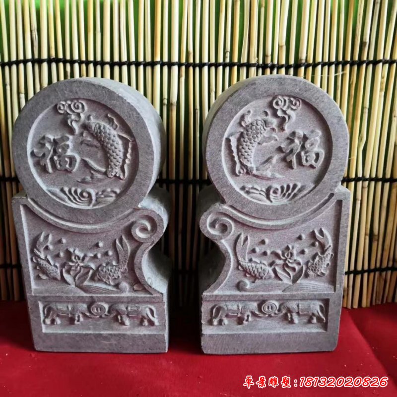 石雕门墩雕塑 (1)