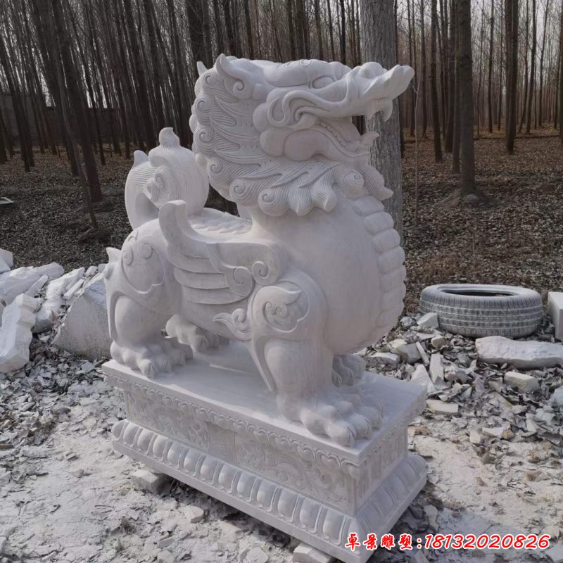 汉白玉貔貅动物雕塑